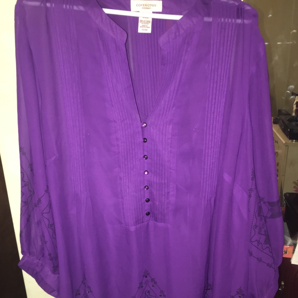 Beautiful purple plus size blouse
